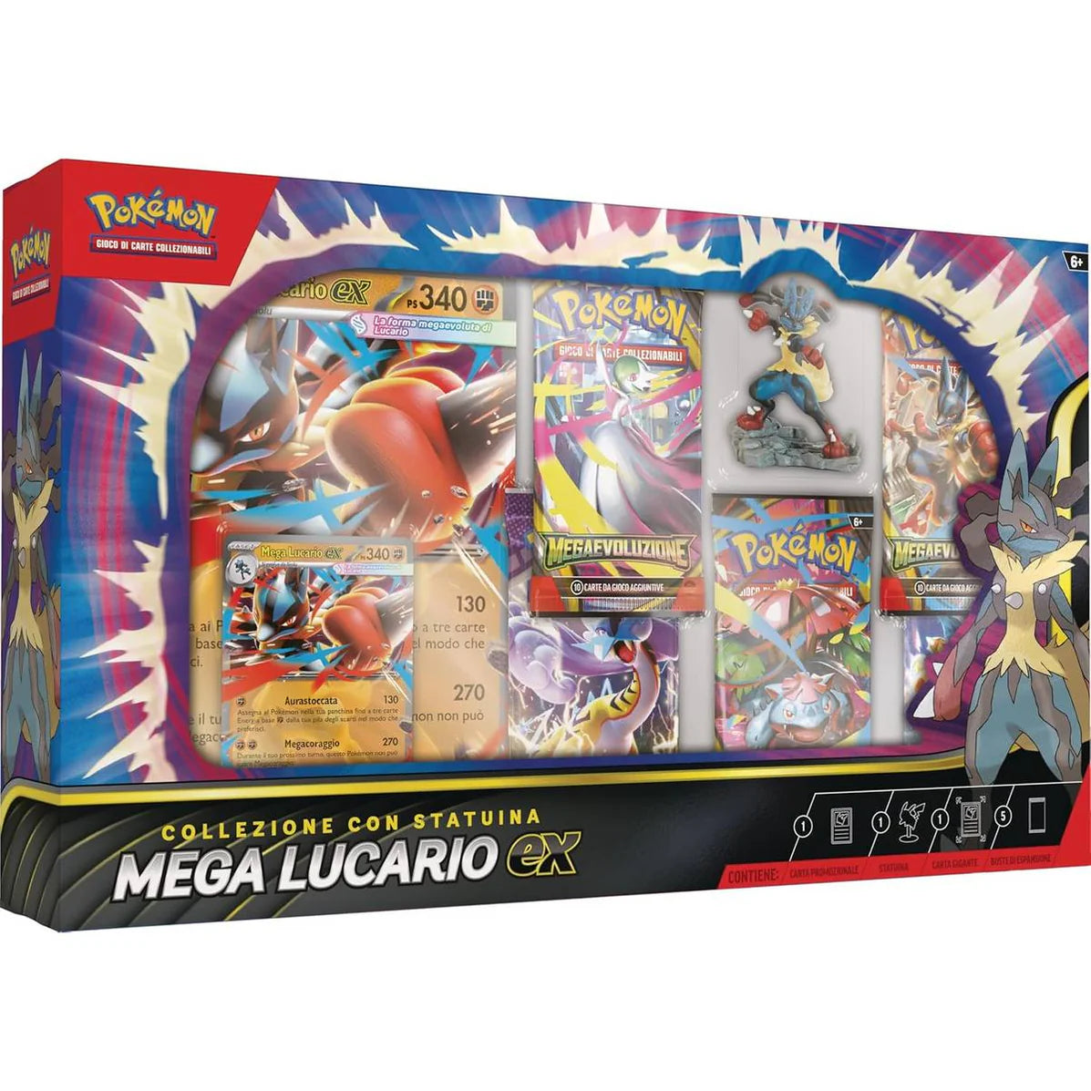 Pokemon-Collezione con Statuina Mega Lucario EX