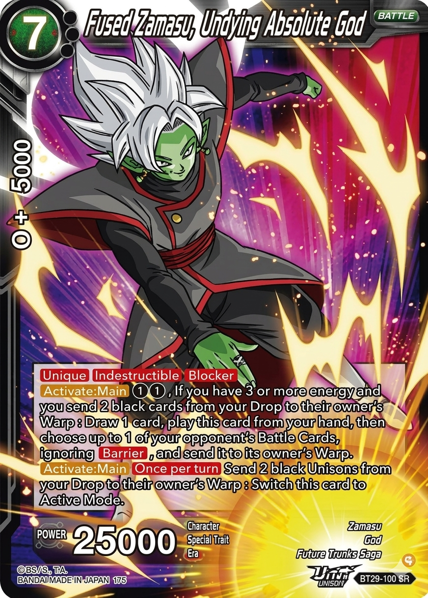 Fused Zamasu,Undying Absoluye God BT29-100 "SR"