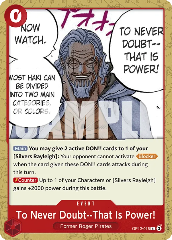 To Never Doubt--That Is Power (OP12-016) - Legacy of the Master (C) [OP12-016]