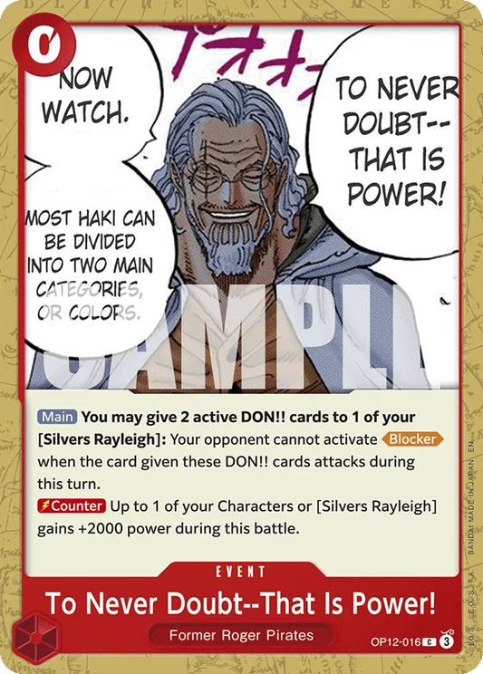To Never Doubt--That Is Power (OP12-016) - Legacy of the Master (C) [OP12-016]