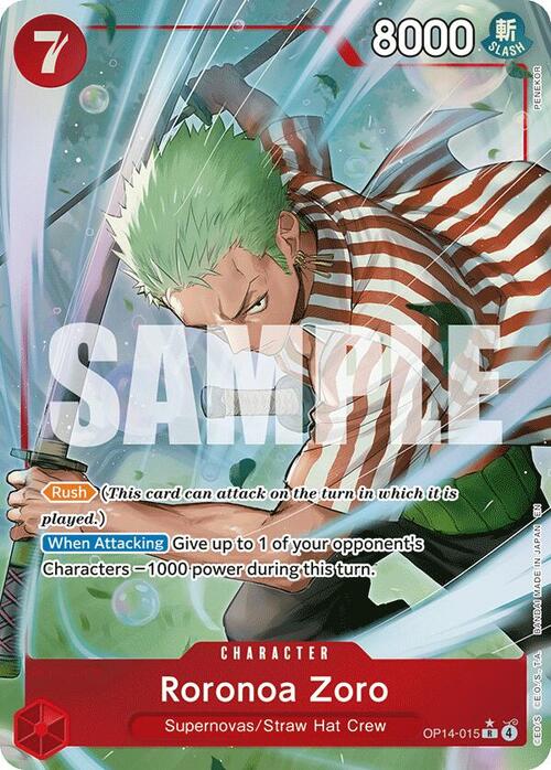 Roronoa Zoro OP-The Azure Sea's Seven (OP14-015) (R) [Alternative Art]