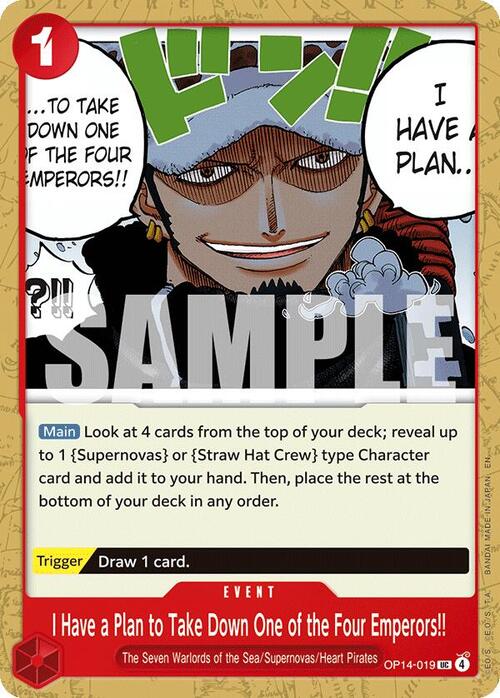 I Have a Plain to Take Down One of the Four Emperors OP-14The Azure Sea's Seven (OP14-019) (UC)