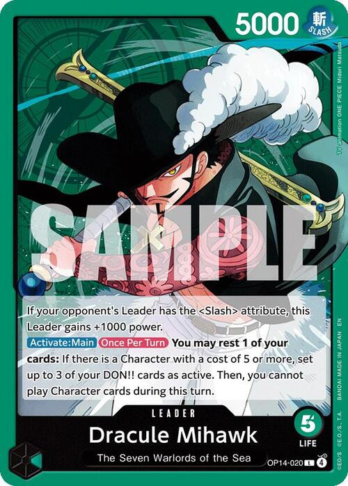 Dracule Mihawk OP-14The Azure Sea's Seven (OP14-020) (L)